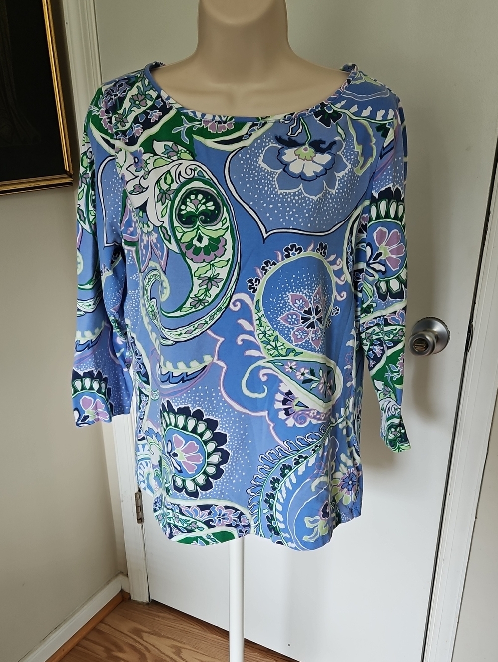 Talbots Paisley & Floral Top Size L
